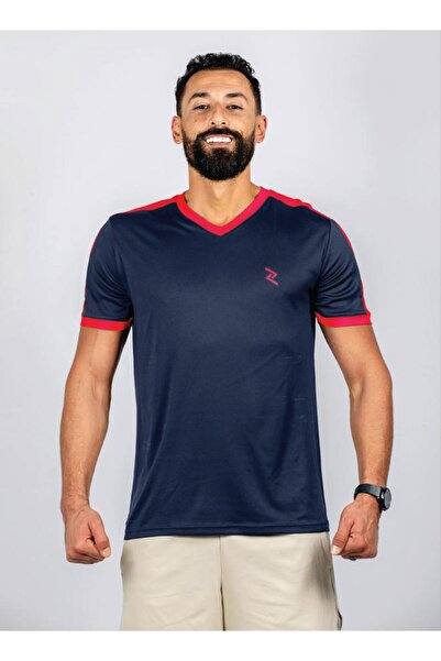 Zaecy تي شيرت رجالي بأكمام قصيرة ورقبة على شكل حرف V