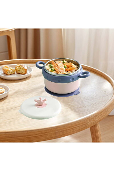 Arabest Baby Suction Bowls,Stainless Steel,LeakProof Non-Slip Silicone Mat,Dishwasher Microwave Safe,Pink