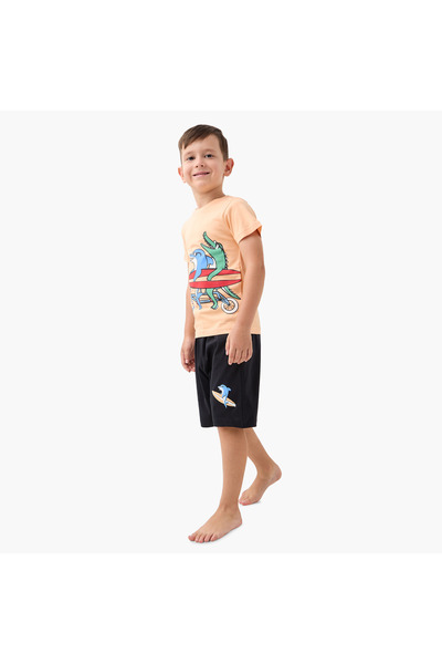 Juniors Graphic Print T-shirt and Shorts Set