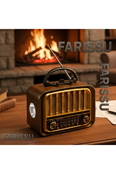 farissu Everton RT-676 Retro Görünümlü 3 Band FM/AM/SW Radyo, Bluetooth Hopar...