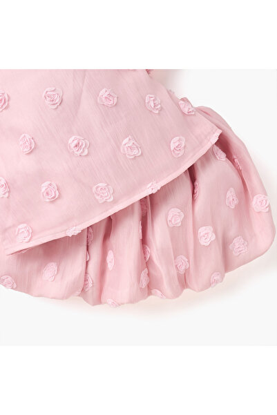 Juniors Floral Applique Top and Skirt Set