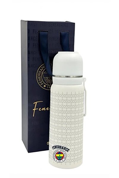 Fenerbahçe Steel Thermos 650 ml White Color with Cup Licensed Original Produc...