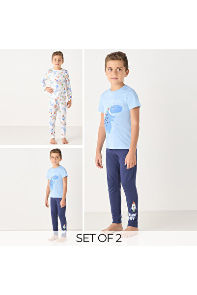 Juniors Printed T-shirt and Elasticated Joggers Set - Set of 2