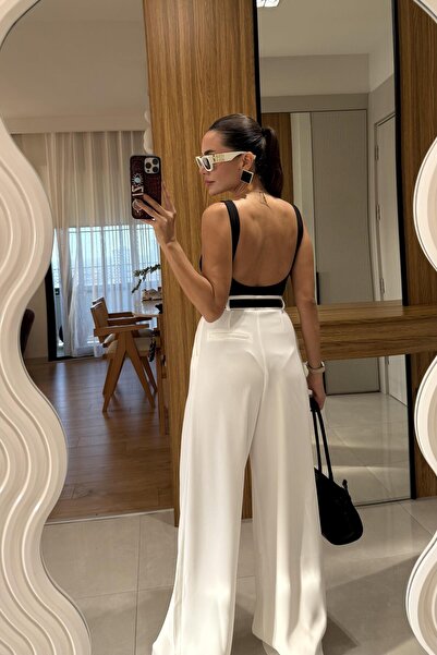 Gizem Ecemiş Prowe Beyaz Palazzo Pantolon