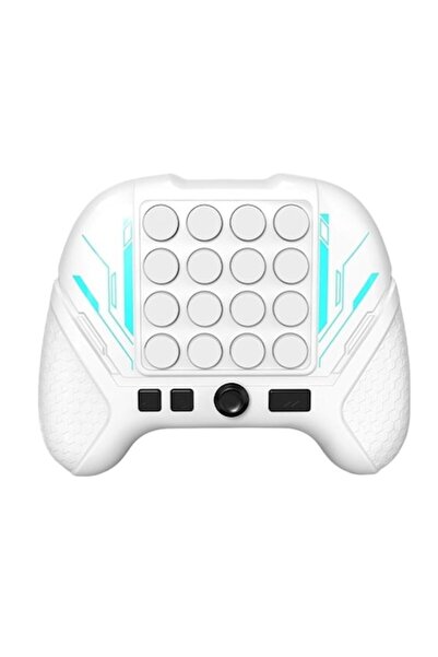 Danex Interactive Pop It Toy Console Controller, Anti-Stress, 5 Game Modes, Sounds & Lights, White