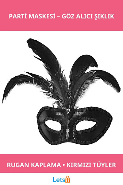 Letsii Red Feather Stylish Party Mask for Adults