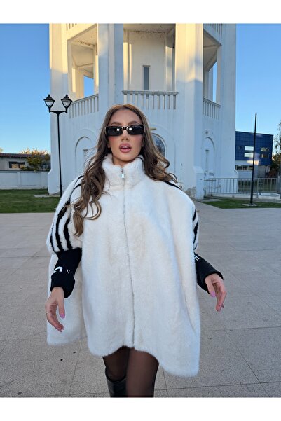 Bmb Oversized fur coat with elastic sleeves