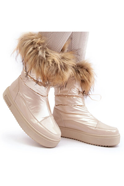 Big Star Shoes Cizme De Zăpadă Femei Cu Blană Bej Big Star MM274380 38