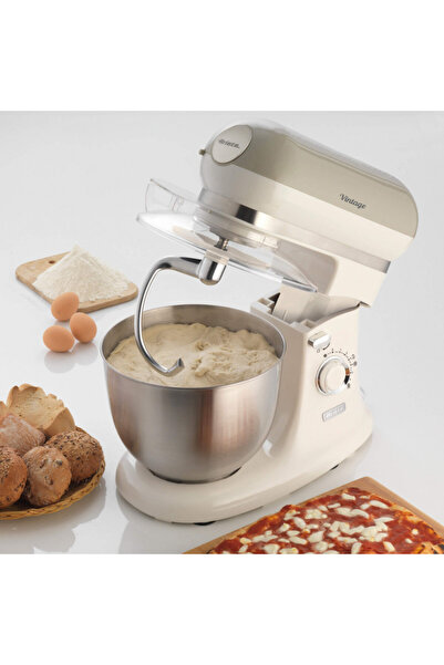ARIETE VINTAGE 1588/03 Planetary Mixer, 2400W, 5.5l, 7speed, Pulse,Retro design Non-slip,White/Beige