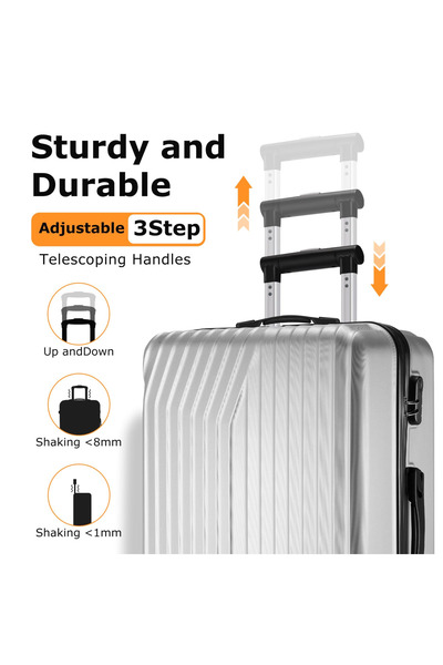 WAKYME 5Pcs Luggage Sets(12/14/20/24/28)Hardside Carry on Suitcase Sets,Lightweight ABS Luggages for Travel