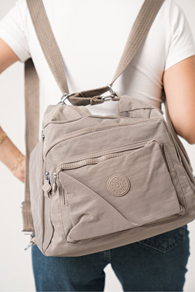 Solo Bag Women's Mink Multi-Compartment Waterproof Crinkle Daily Backpack Crossbody Hand and Shoulder Bag