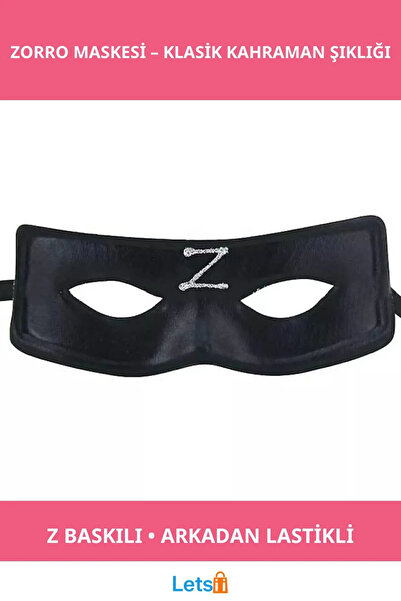 Letsii قناع زورو المرن Z مطبوع إكسسوار للأزياء التنكرية