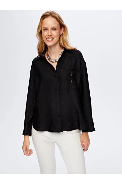 Faik Sönmez Metal Aksesuarlı Kendinden Dokulu Gömlek GML016-26K