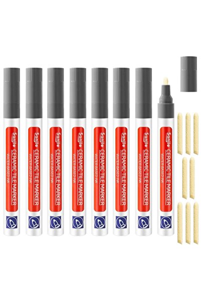 fulina 8 Pack Grey Tile Grout Pens for Bathroom Grout Repair Pen,with Replacement Tip,for Kitchen Bathroom