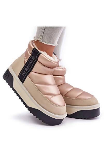 D.Franklin Cizme De Zăpadă Scăzute Pe Talpă Groasă Bej DFSH371010 38