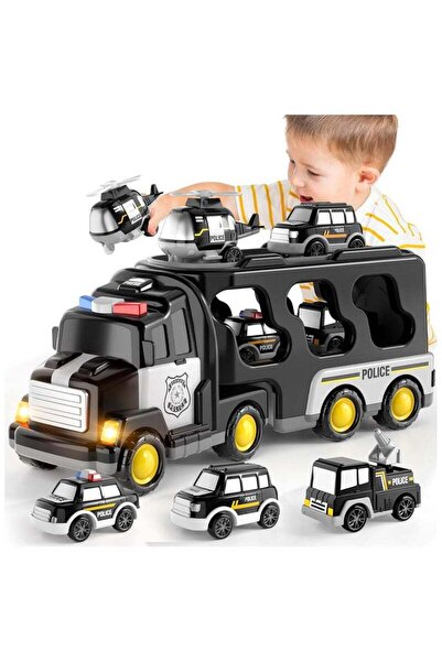 Saharaz ألعاب سيارات وشاحنات شرطة 5 في 1 للأطفال الصغار من سن 3 إلى 5 سنوات، ...