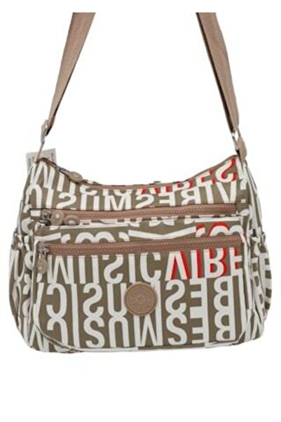 OEM Γυναικεία ελαφριά τσάντα χιαστί με καλά χωρίσματα N53-5 - Μπεζ Τύπωμα