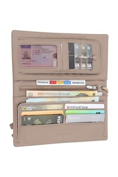 HASSION Women's Leather Wallet R65, Khaki