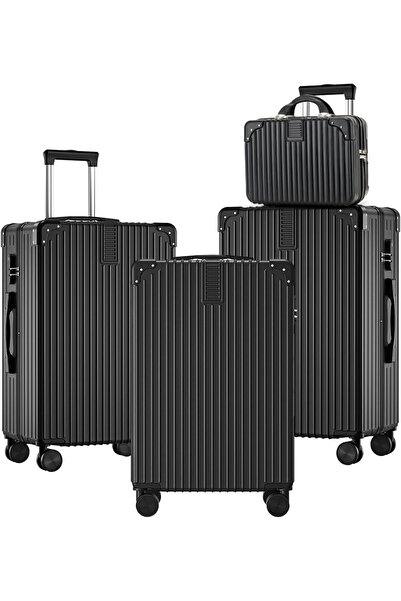 WAKYME مجموعة حقائب سفر، 4 قطع (14/20/24/28) بوصة، عجلات دوارة مصنوعة من مادة...