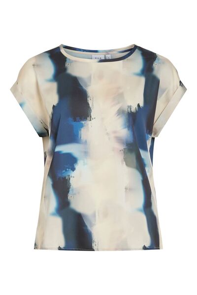 VILA Oberteil mit kurzen Ärmeln VIELLETTE Rundhals