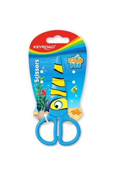 KEYROAD Kids Pro Scissors KR971403, 13.0 cm, plastic, preschool, blue fish, blister
