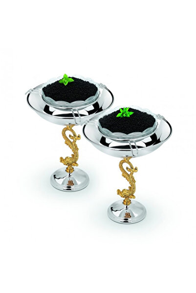 ClassGifts Silver and Gold Caviar Queen Fish by Chinelli support