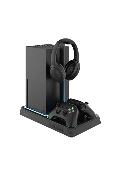 FIXED Stand de andocare FIXXB-MCS-BK, Seria X/S, Încărcare 2 controllere, 12 jocuri, LED RGB, USB, Negru