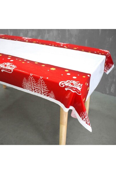 Flippy Flippy rectangular tablecloth, PVC, 2.5 mm thick, Merry Christmas, 180 x 108 cm, white