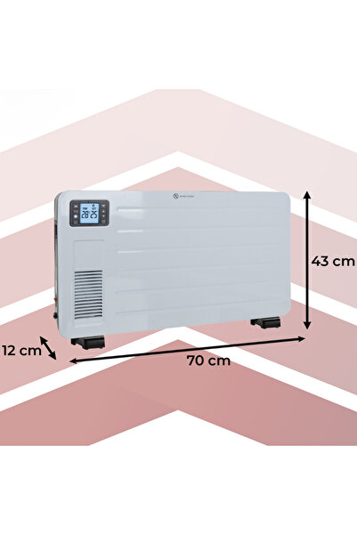 zola Convector electric Smart, 2300W, 3 trepte, termostat reglabil, mod , temporizator 24h, protectie