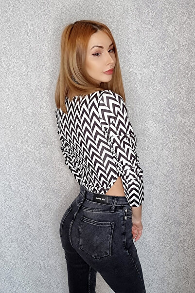 FashionForYou Zebra long sleeve bodysuit, L