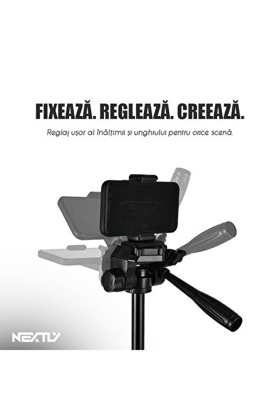 NEXTLY PrecisionPro Telescopic Camera & Phone Tripod, 53-160cm Adjustable Height, Black