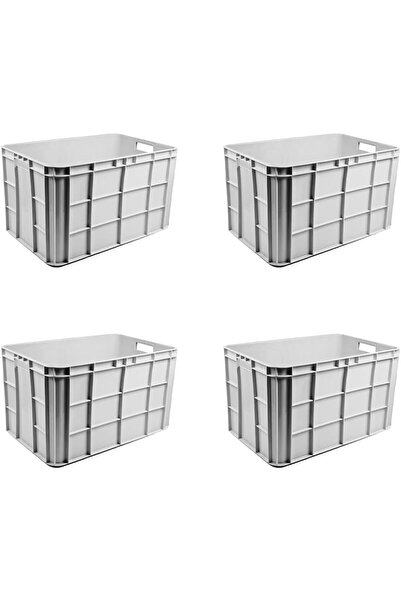 Ethic Solutions 4pcs Plastic Fish/Multipurpose Crate Box 600×400×350mm 67L White