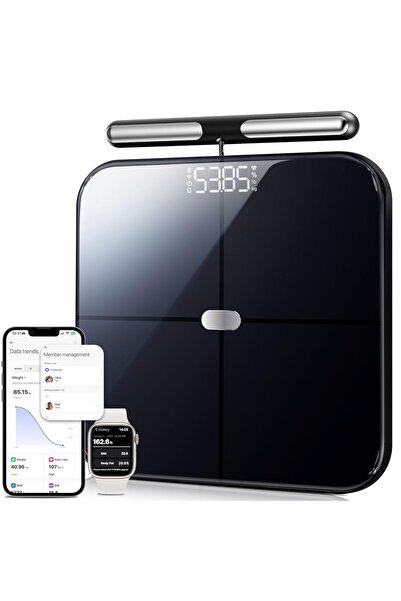 CONOYAR Digital Weight Scale — Smart Body Fat Scale with Retractable Handle, 57 Metrics, 8-Electro