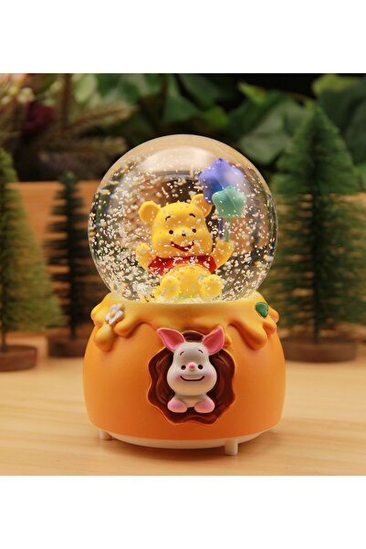 HEDİYEBİZİZ Winnie The Pooh Işıklı ve Müzikli Kar Küresi Büyük Boy - B