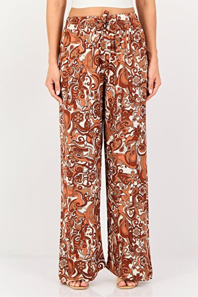 Happiness İstanbul Women Regular Fit Allover Print Palazzo Pants, Multicolor