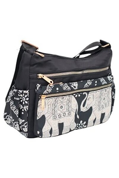 OEM Γυναικεία Τσάντα Χιαστί, Υφασμάτινη, Ρυθμιζόμενο Λουρί - R1130 Μαύρη