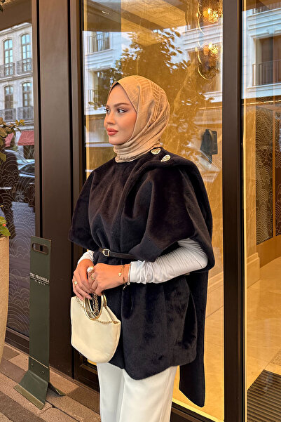 LOCCO Жіночий шаль з поясом, жилет, синій