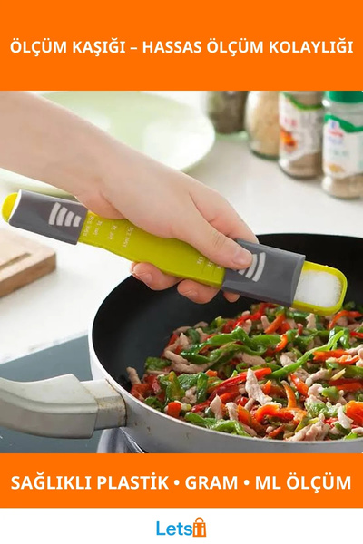 Letsii Adjustable Plastic Measuring Spoon Ergonomic Kitchen Tool That Can Mea...