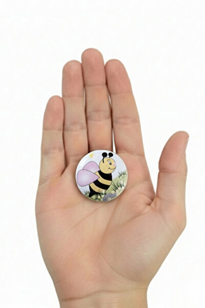 MegaVitrin Porcelain Bee Patterned Children's Room Furniture Handle Ceramic Drawer Cabinet Knob (50 mm Large Size)