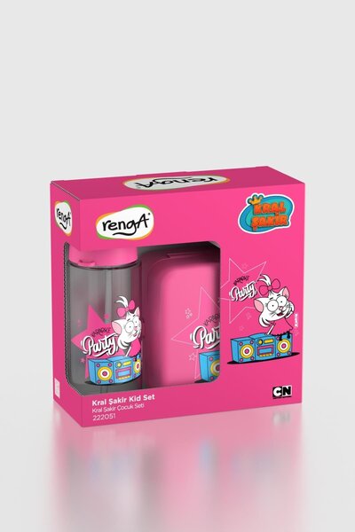 Renga طقم علبة غداء للأطفال من لييا كرال شاكر كانان سعة 1000 مل مع زجاجة ماء سعة 500 مل، موديل 222051، لون وردي