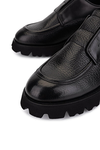 Tamer Tanca Erkek Hakiki Deri Siyah Casual Ayakkabı
