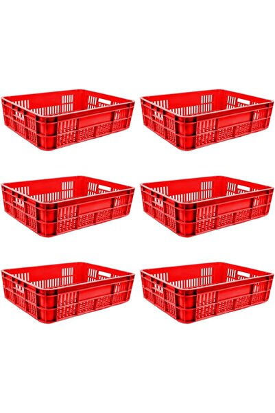 Ethic Solutions 6pcs Bakery Crate BC594517 Stackable Storage Box 590×450×170mm Red