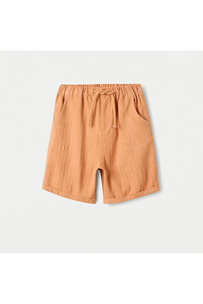 Juniors Solid Shorts with Drawstring Closure and Pockets