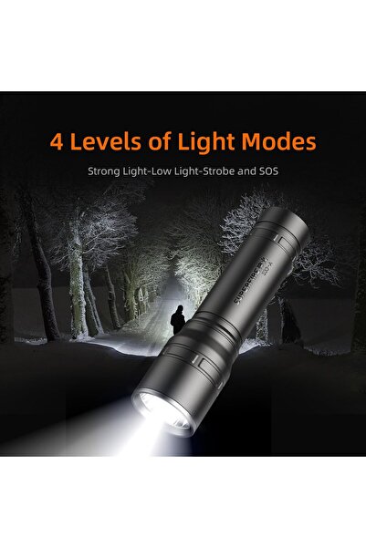 SUPERFIRE مصباح يدوي تكتيكي LED صغير محمول قابل لإعادة الشحن (S3-A)