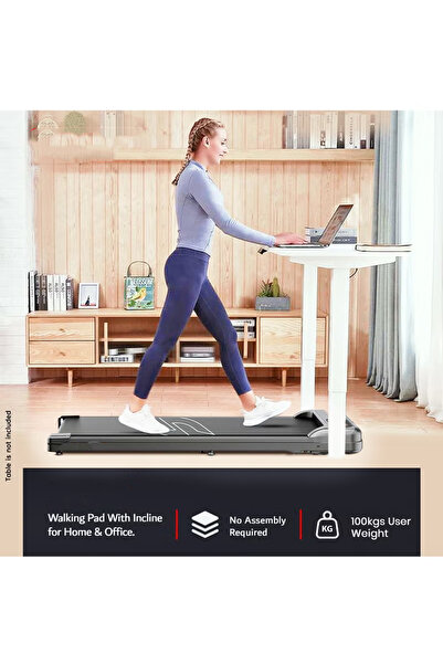 WAKYME Home Use Walking Pad Treadmill Compact, Ready to Use Shock Absorption LED Display Manual Incline