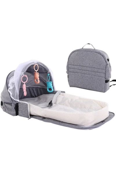 NEXTLY Portable Baby Bassinet with Detachable Sunshade and Toy Set