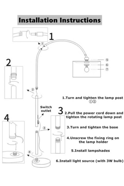 Cady One ضوء ابجورة طويلة و مصباح ارضي LED لغرفة المعيشة مع ظل أسطواني معلق قابل للتعديل مع جهاز تحكم عن بعد