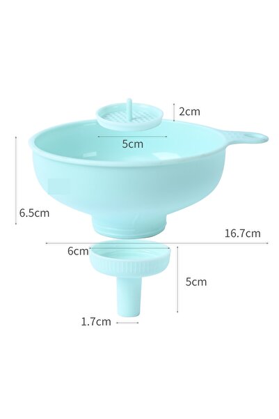 Flippy Πλαστικό χωνί Flippy 3 σε 1, δύο μεγέθη στόμιου, διάμετρος 5,4 cm, 11,5 x 16,7 cm, μπλε