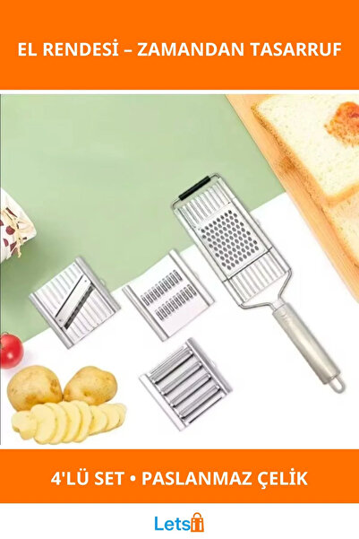 Letsii مجموعة مبشرات يدوية متينة من الفولاذ المقاوم للصدأ مكونة من 4 قطع