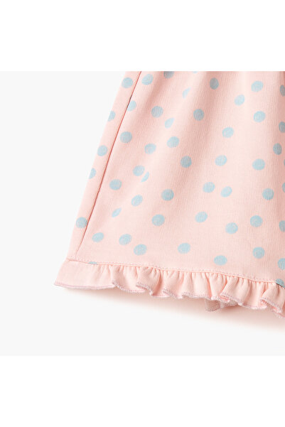 Juniors Butterfly Print Shorts with Ruffle and Drawstring Closure